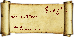 Varju Áron névjegykártya
