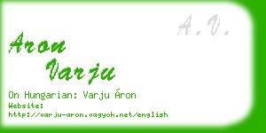aron varju business card