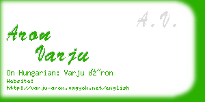 aron varju business card